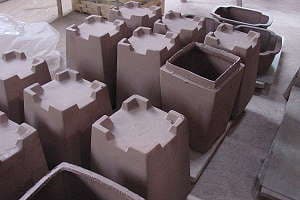 Produzione di vasi per bonsai con tecnica del colaggio - Pezzi grezzi finiti