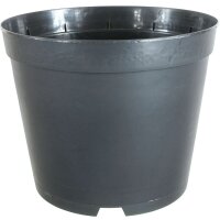 Plant container 28x28x22cm black round plastic 10l