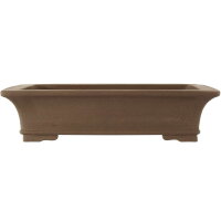 Bonsai pot 43.5x32.5x10.5cm brown rectangular unglaced