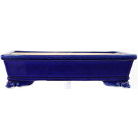 Maceta de bons&aacute;i 39.5x26.5x10cm azul-oscuro rectangular esmaltado