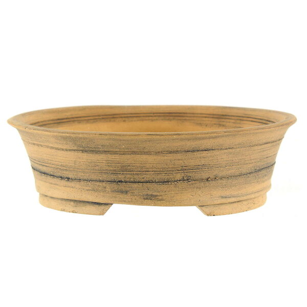 Bonsai pot 19,5x19,5x5,5cm sand brown round unglaced