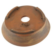 Bonsai pot 24,5x24,5x6,5cm brown round unglaced