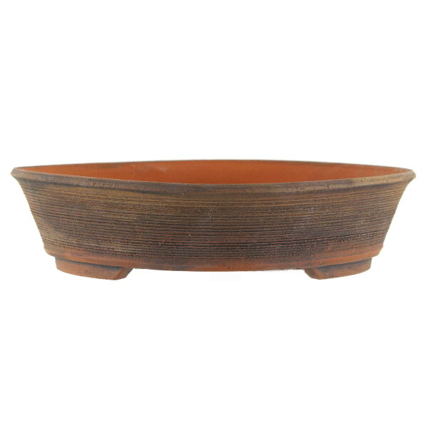 Bonsai pot 26,5x26,5x6,5cm brown round unglaced