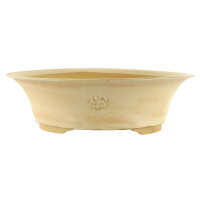 Bonsai pot 32x32x9cm beige round glaced