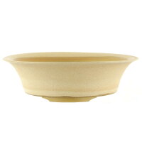 Bonsai pot 32x32x9cm beige round glaced