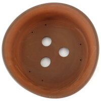 Bonsai pot 33x32x9,5cm brown round unglaced