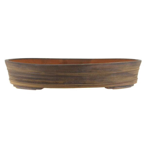 Bonsai pot 46,5x39x8,5cm darkbrown oval unglaced