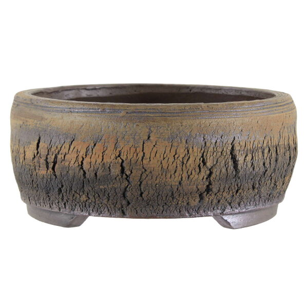 Bonsai pot 21x21x9cm darkbrown round unglaced