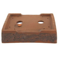 Bonsai pot 27,5x21x6,5cm brown rectangular unglaced