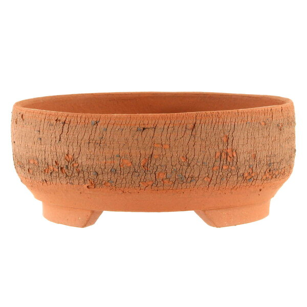 Bonsai pot 14,5x14,5x6cm brick red round unglaced