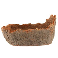 Pot &agrave; bonsa&iuml; 21x21x11cm marron rond en gr&egrave;s