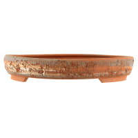 Bonsai pot 30,5x30,5x5,5cm brown round unglaced