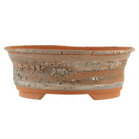 Bonsai pot 20,5x20,5x7,5cm brown round unglaced