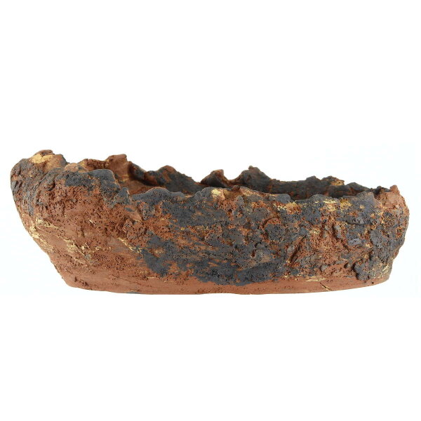 Bonsai pot 27x19x9cm brown oval unglaced