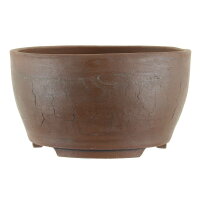 Bonsai pot 16x16x9cm darkbrown round unglaced