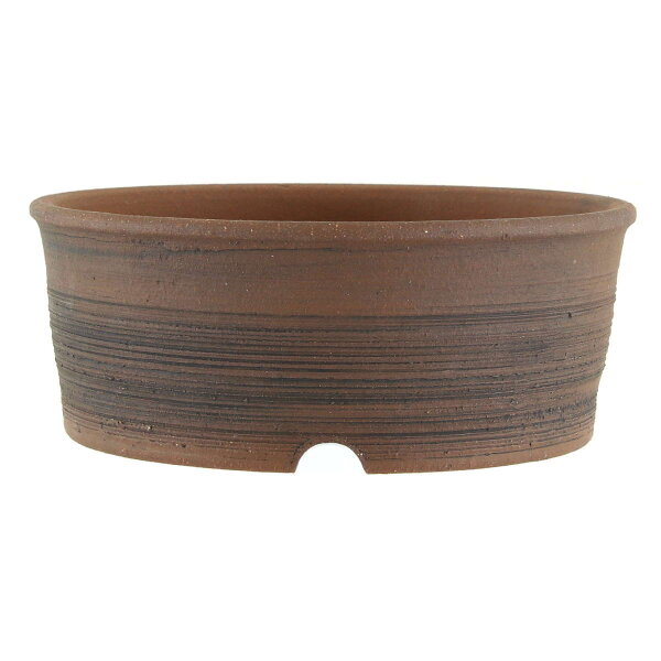 Bonsai pot 17x17x7cm darkbrown round unglaced