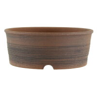 Bonsai pot 17x17x7cm darkbrown round unglaced