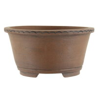 Bonsai pot 17,5x17,5x9cm darkbrown round unglaced