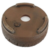 Pot &agrave; bonsa&iuml; 19x19x6,5cm marron fonc&eacute; rond en gr&egrave;s