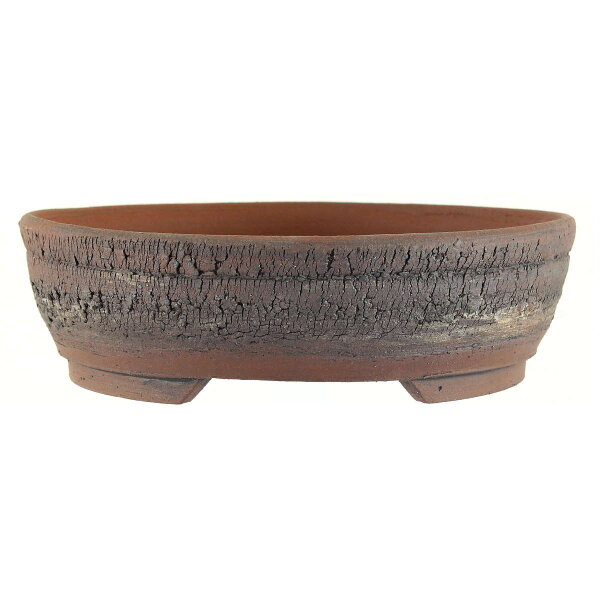 Bonsai pot 20,5x20,5x6cm darkbrown round unglaced