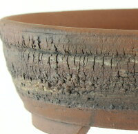 Bonsai pot 20,5x20,5x6cm darkbrown round unglaced