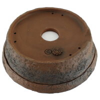 Bonsai pot 22x22x6,5cm darkbrown round unglaced