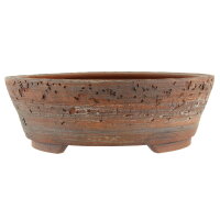 Bonsai pot 22x22x7,5cm brown round unglaced