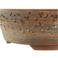 Bonsai pot 22x22x7,5cm brown round unglaced