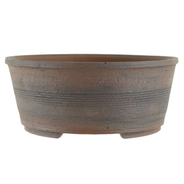 Bonsai pot 23x23x9,5cm darkbrown round unglaced