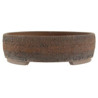 Bonsai pot 22,5x22,5x7cm darkbrown round unglaced