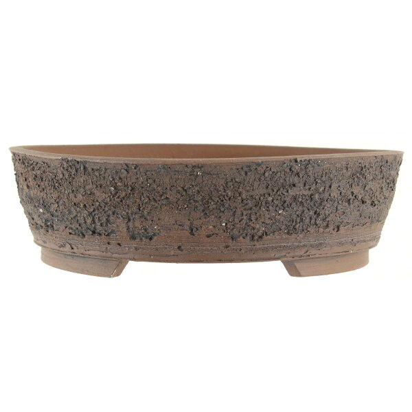 Bonsai pot 24x24x6,5cm darkbrown round unglaced