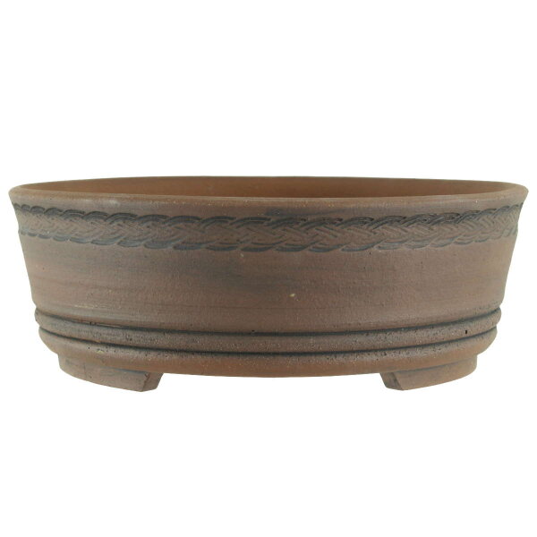 Bonsai pot 23,5x23,5x8,5cm darkbrown round unglaced