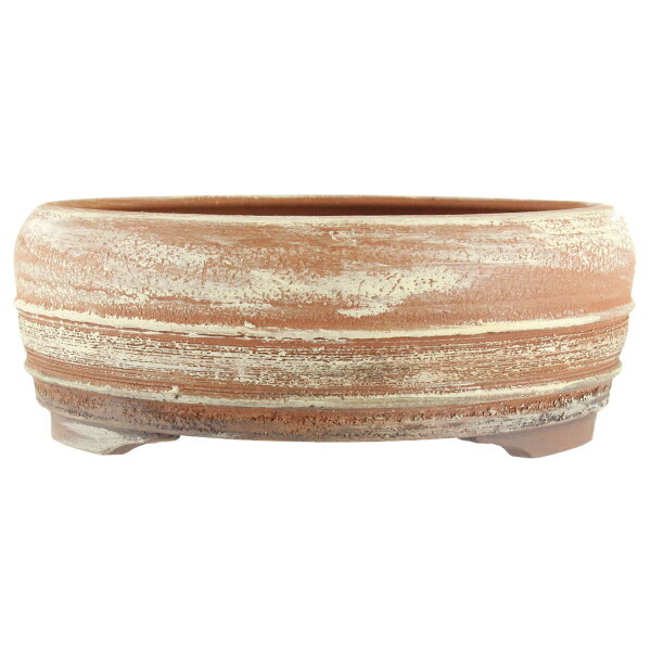 Bonsai pot 25x25x10cm light brown round unglaced