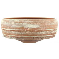 Bonsai pot 25x25x10cm light brown round unglaced