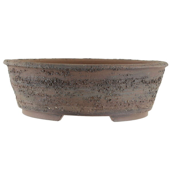 Bonsai pot 27x27x8,5cm darkbrown round unglaced