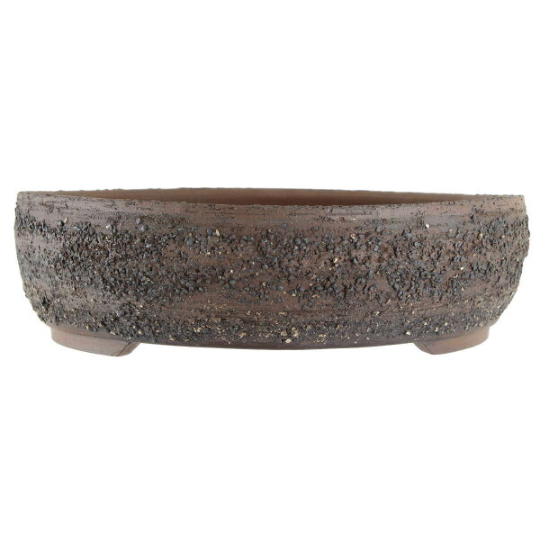 Bonsai pot 26x26x7cm darkbrown round unglaced