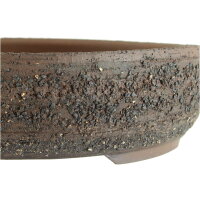 Bonsai pot 26x26x7cm darkbrown round unglaced