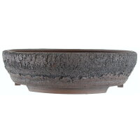 Bonsai pot 27x27x7,5cm darkbrown round unglaced