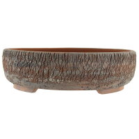 Bonsai pot 28x28x8cm brown round unglaced