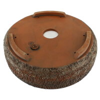 Pot &agrave; bonsa&iuml; 28x28x8cm marron rond en gr&egrave;s