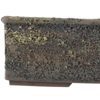 Maceta de bons&aacute;i 28x23x9,5cm marr&oacute;n oscuro rectangular sin esmaltar